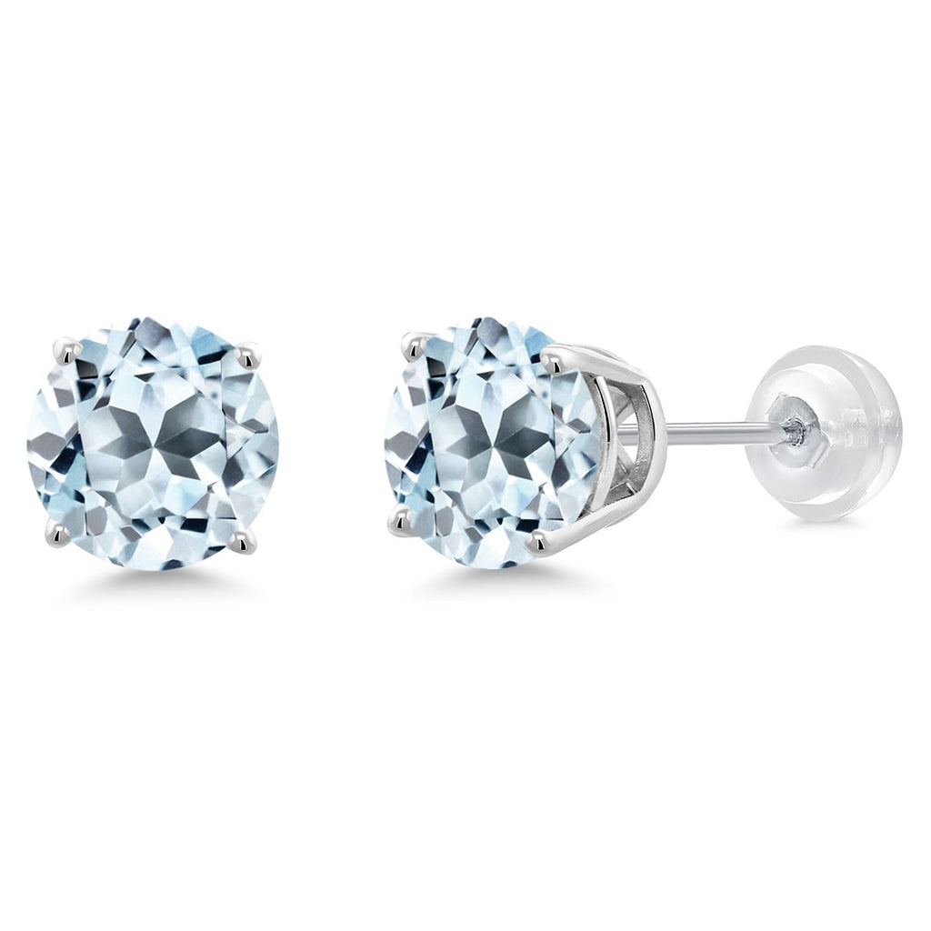 Sky Blue Topaz - November_14K White Gold_Earrings in 14K White Gold