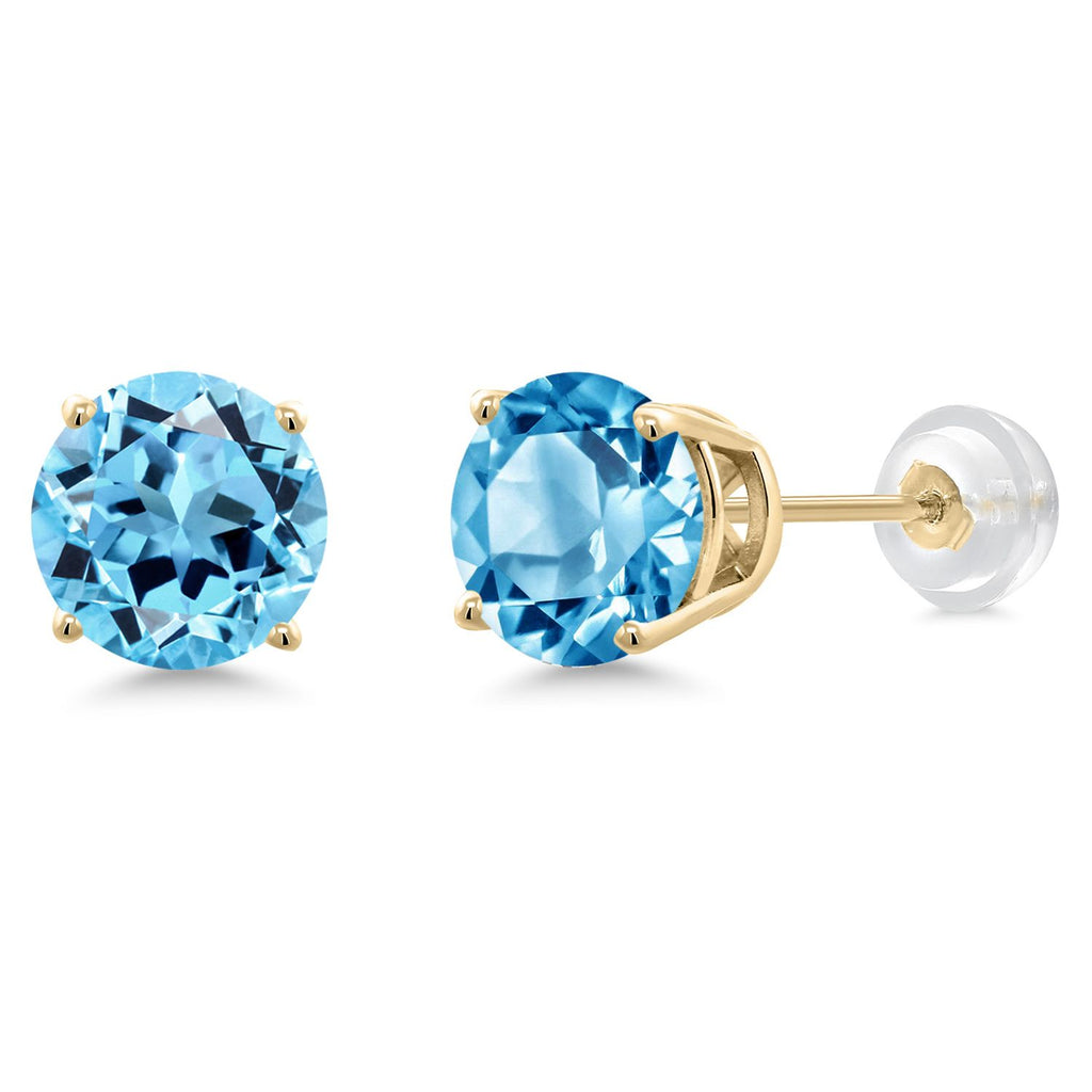Swiss Blue Topaz - November_14K Yellow Gold_Earrings in 14K Yellow Gold