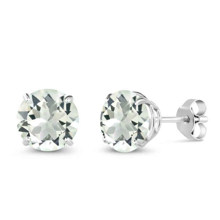 Prasiolite_Earrings in 10K White Gold