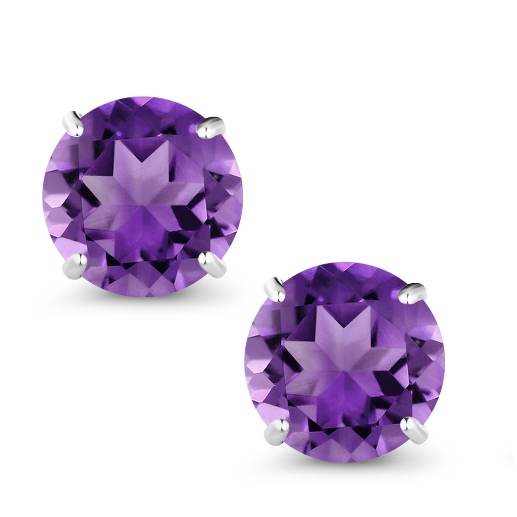 Amethyst - February_Earrings in 10K White Gold