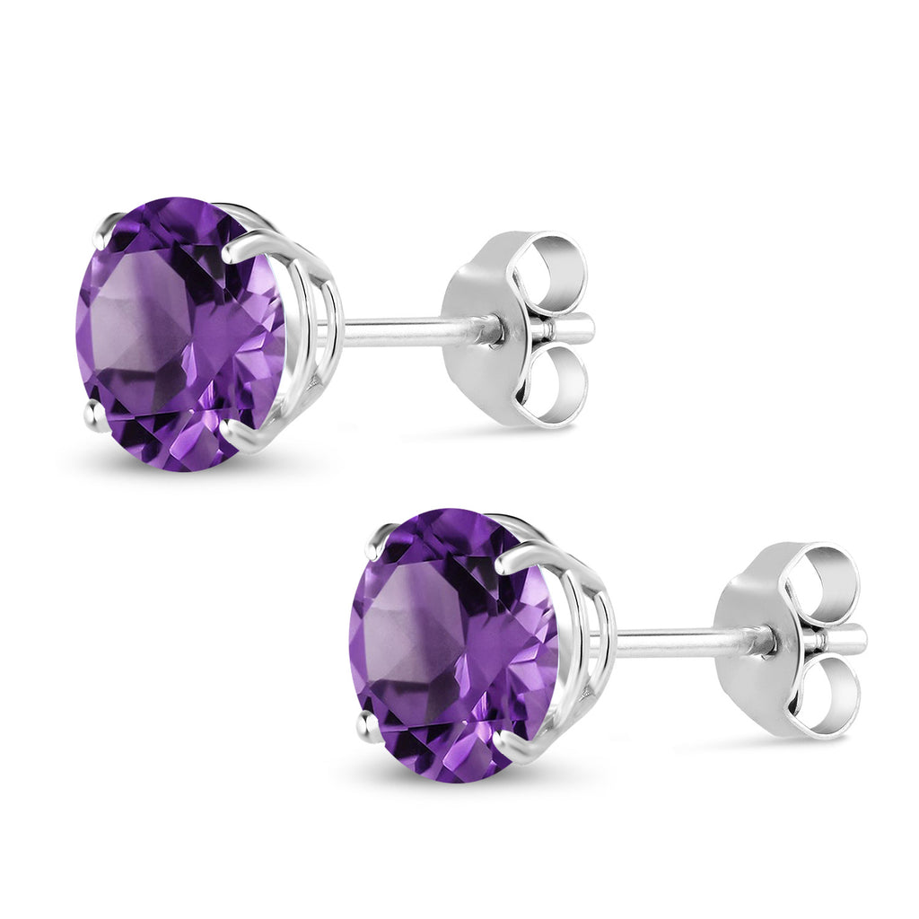 Amethyst - February_Earrings in 10K White Gold