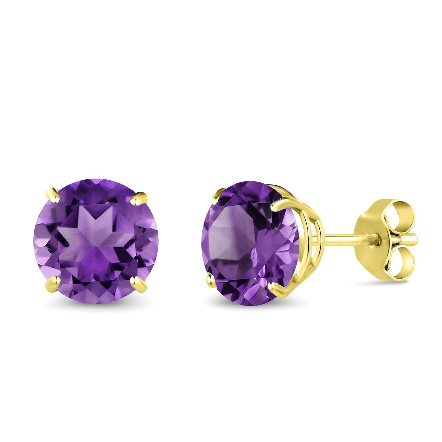 Amethyst - February_Earrings in 14K Yellow Gold