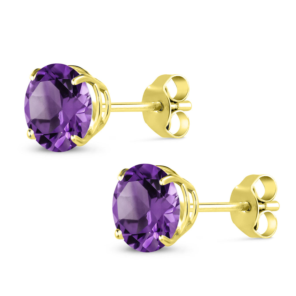 Amethyst - February_Earrings in 14K Yellow Gold