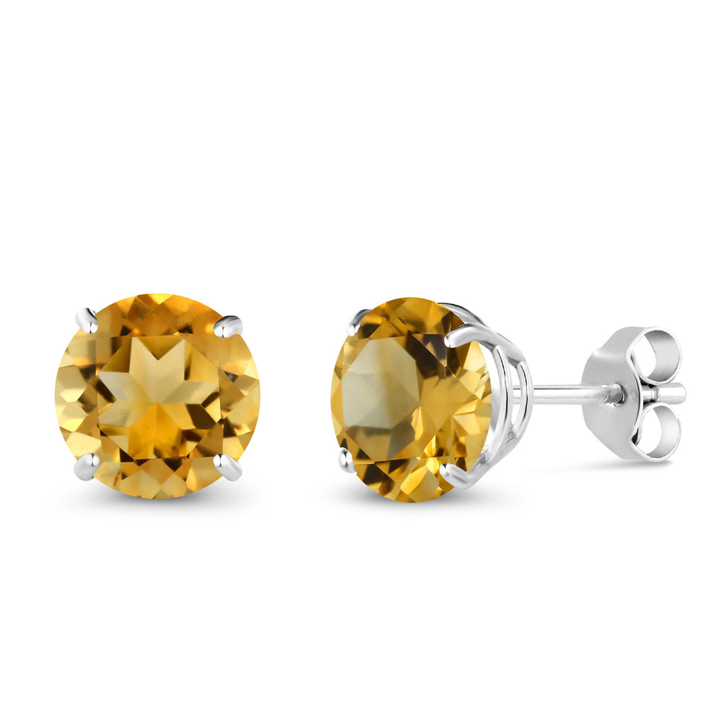 Citrine - November_Earrings in 10K White Gold
