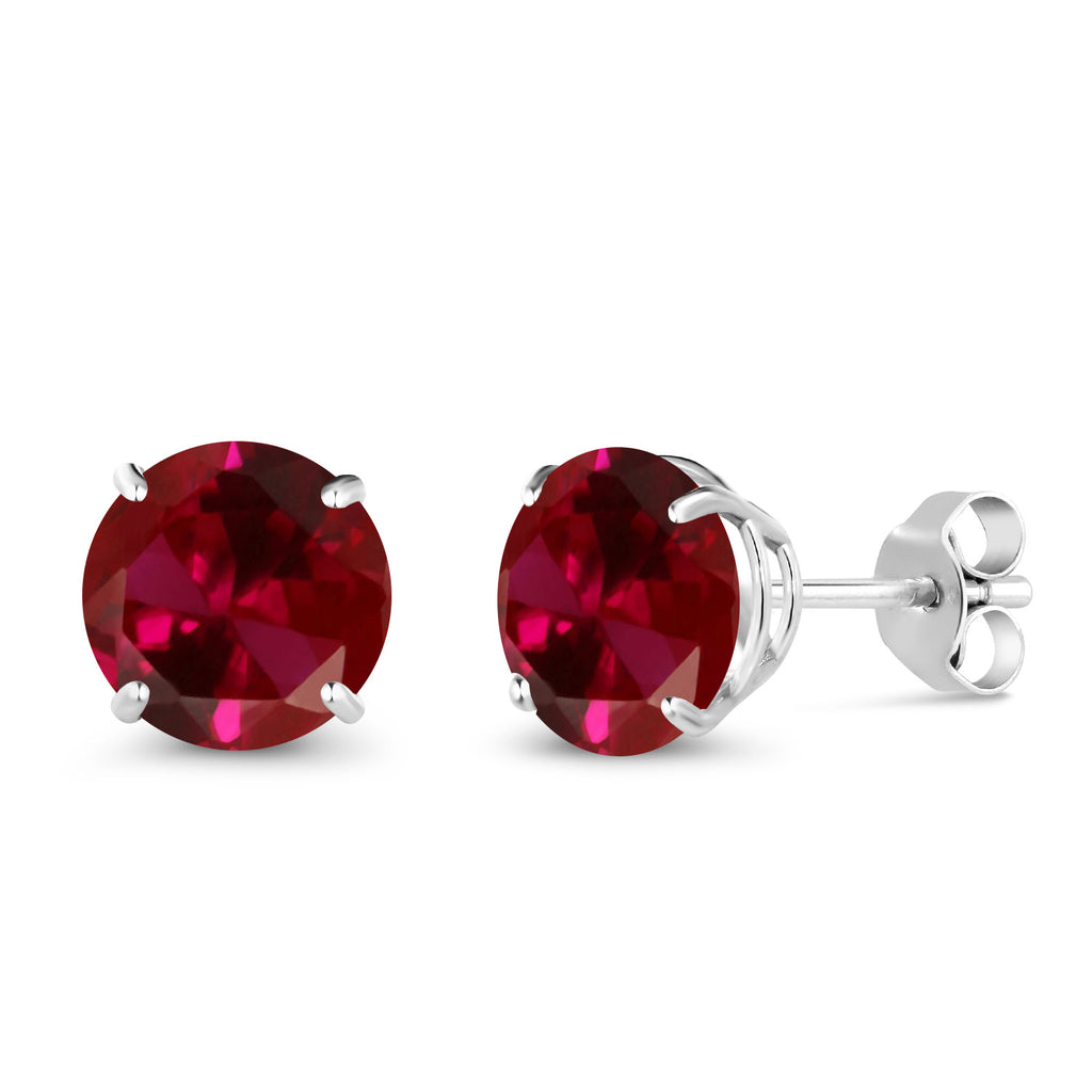 Created Ruby - July_Earrings in 10K White Gold