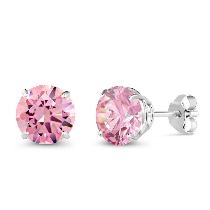 Pink Zirconia_Earrings in 10K White Gold