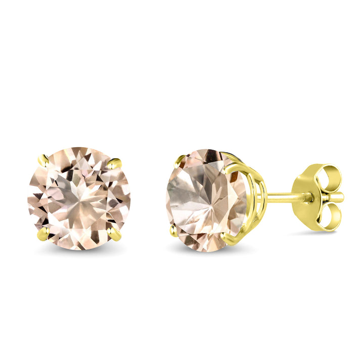 Morganite - October_Earrings in 14K Yellow Gold