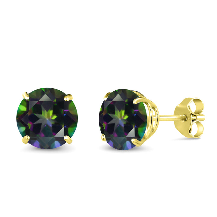 Green Mystic Topaz_Earrings in 14K Yellow Gold
