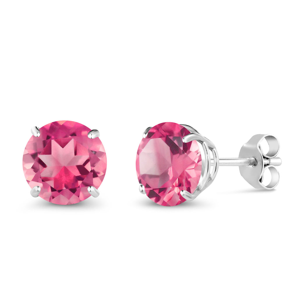 Pink Mystic Topaz_Earrings in 10K White Gold