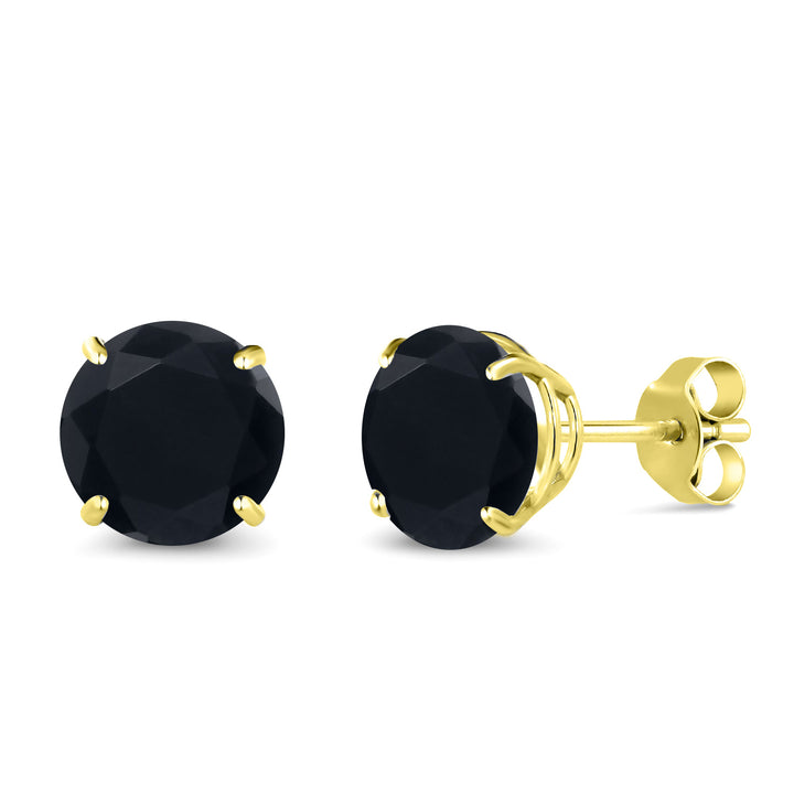 Onyx - December_Earrings in 14K Yellow Gold