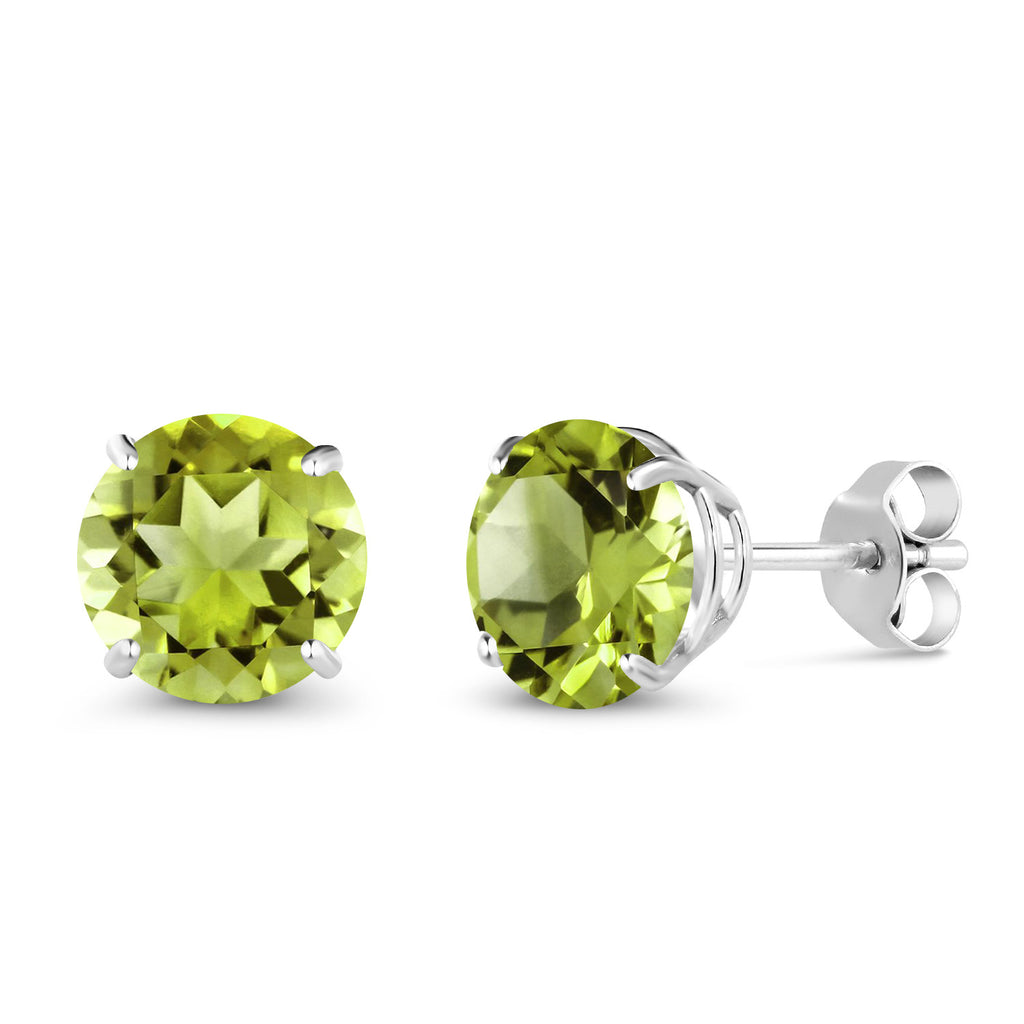 Peridot - August_Earrings in 10K White Gold