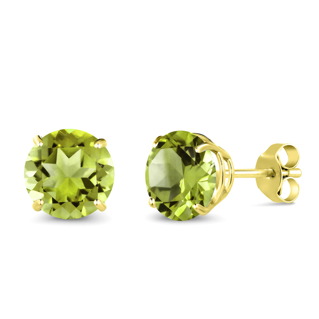 Peridot - August_Earrings in 14K Yellow Gold