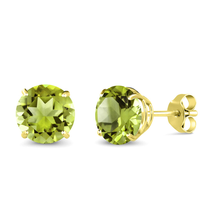 Peridot - August_Earrings in 14K Yellow Gold