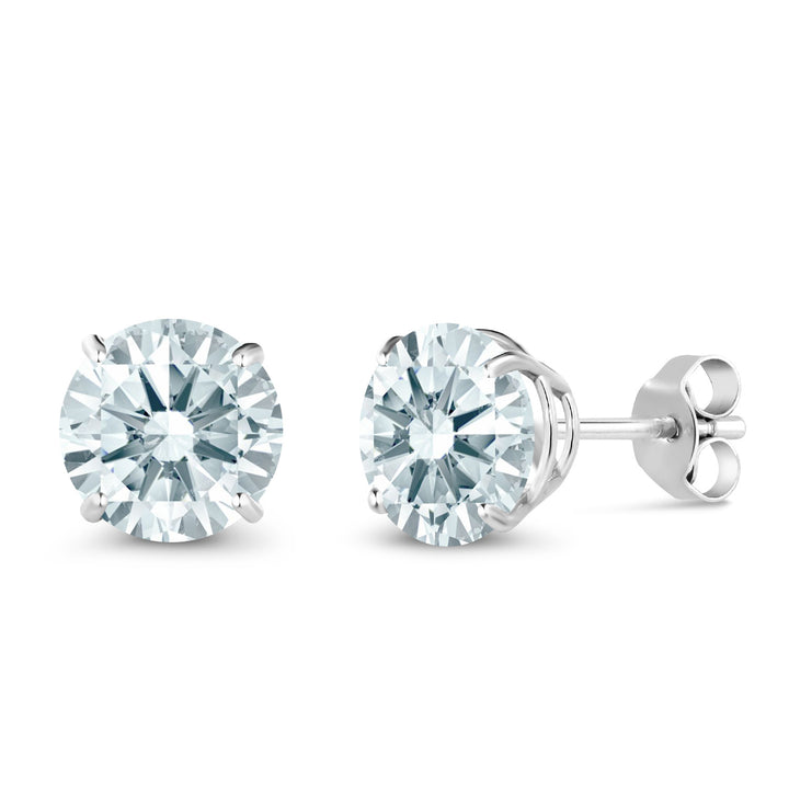 White Zirconia_Earrings in 10K White Gold