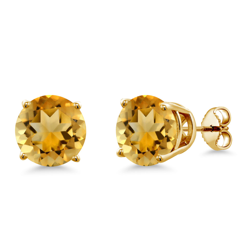 Citrine - November_Earrings in 925 Yellow Gold Plated Silver