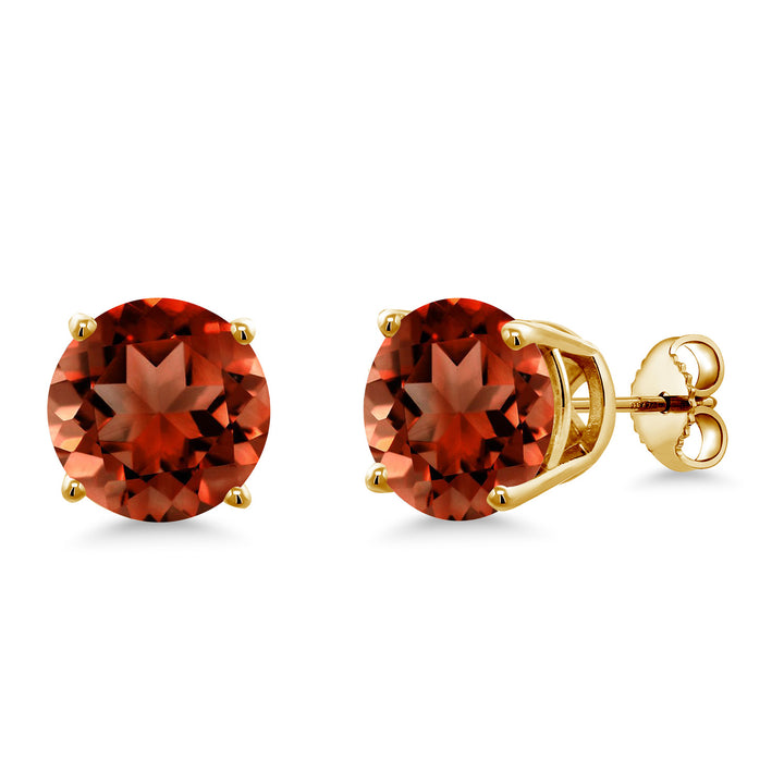 Garnet - January_Earrings in 925 Yellow Gold Plated Silver