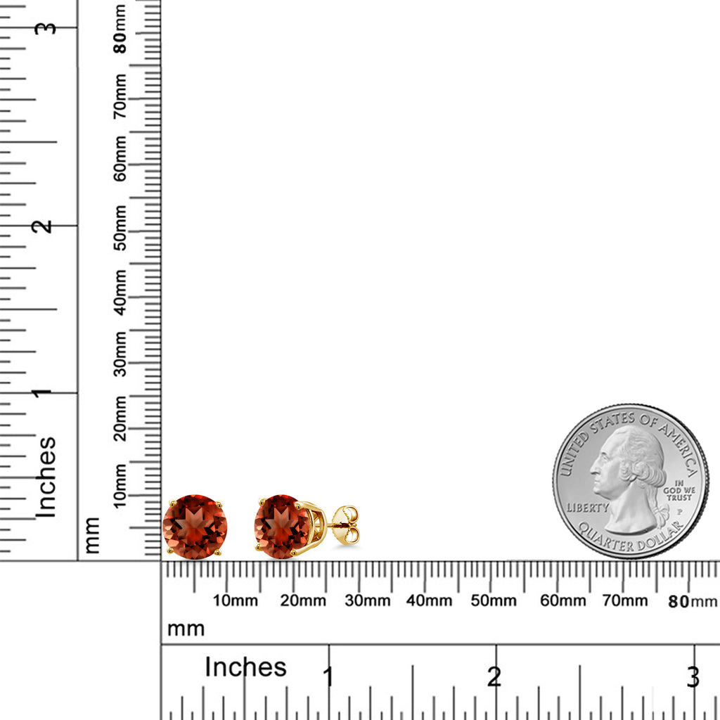 Garnet - January_Earrings in 925 Yellow Gold Plated Silver