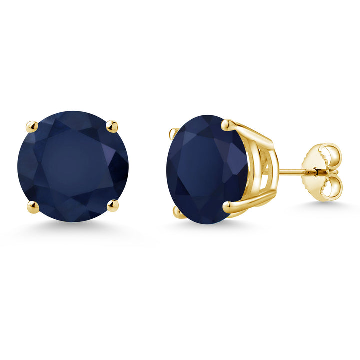 Sapphire - September_Earrings in 925 Yellow Gold Plated Silver