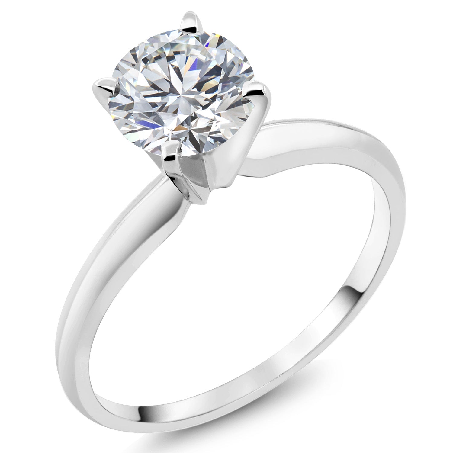 18K White Gold IGI Certified Lab Grown Diamond Women Solitaire Engagement Ring | 1.00 Ct Round 6.5mm | F-G Color | VS1 Clarity | Available in Size 5,6,7,8,9