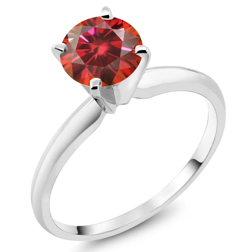 Red Moissanite - April_7_Ring in 14K White Gold