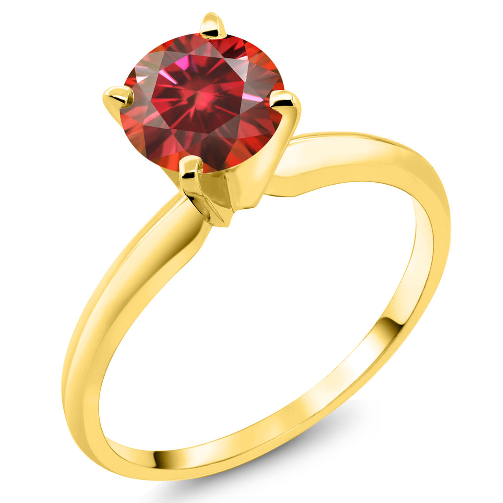 Red Moissanite - April_9_Ring in 14K Yellow Gold