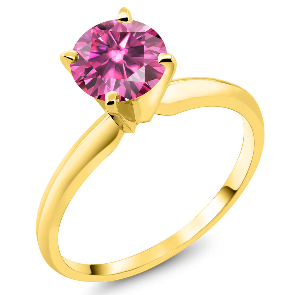 Pink Moissanite - April_5_Ring in 14K Yellow Gold