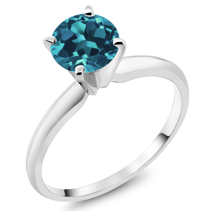 London Blue Topaz - November_5_Ring in 14K White Gold