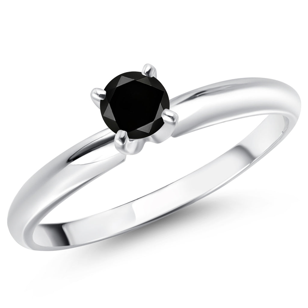 Black Diamond - April_8_Ring in 14K White Gold