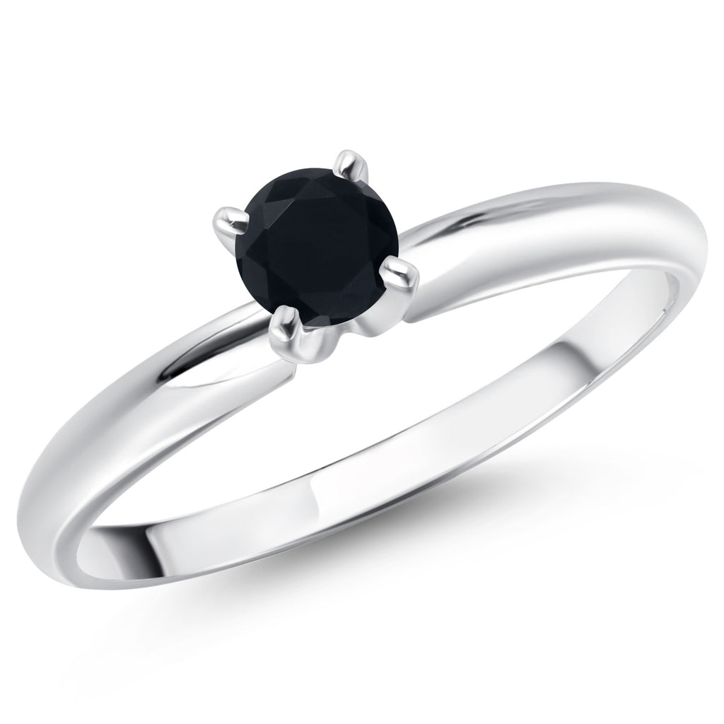 Black Onyx - December_8_Ring in 14K White Gold