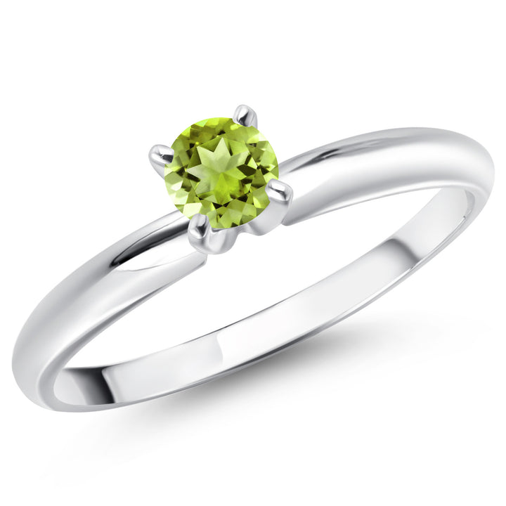 Peridot - August_5_Ring in 14K White Gold