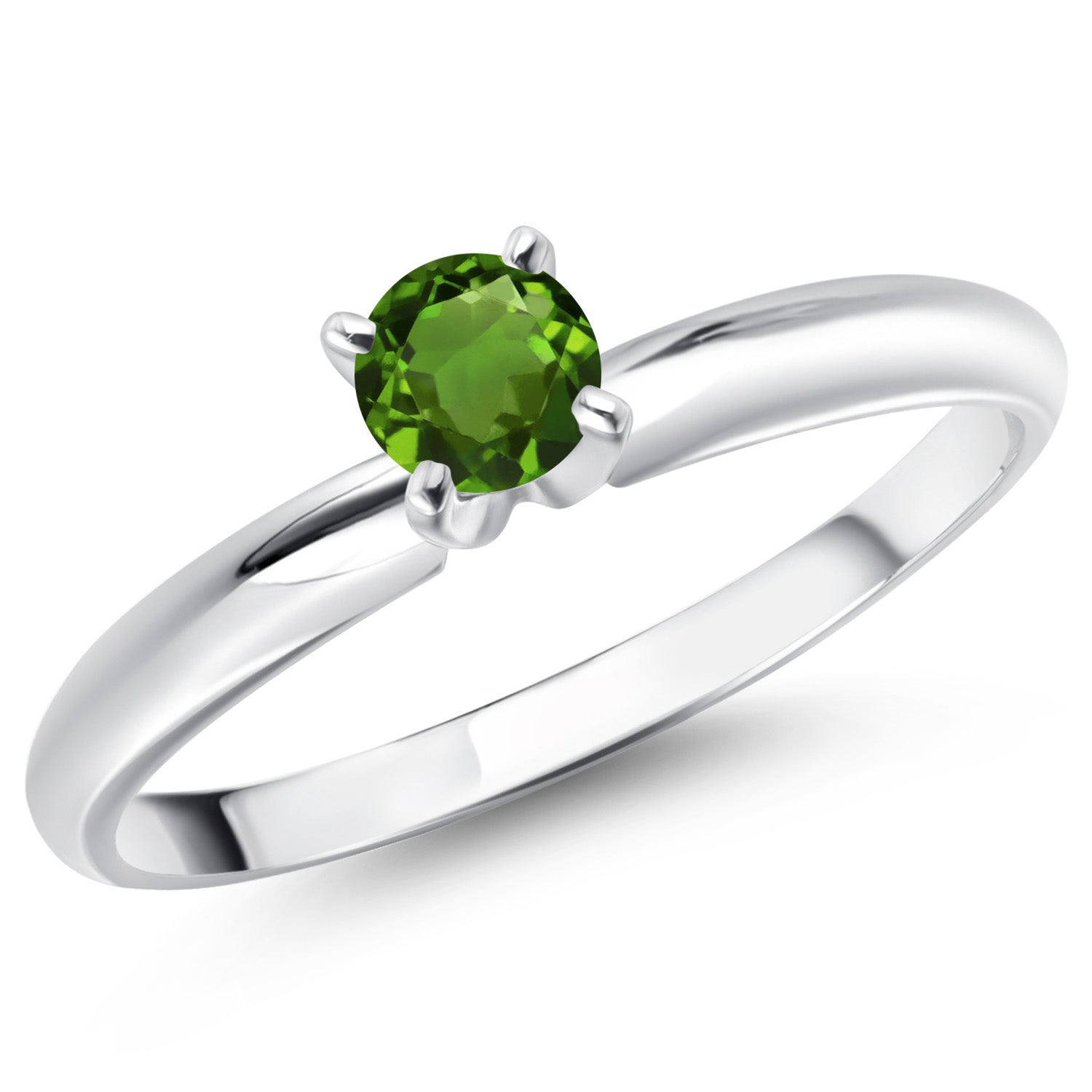Green Tourmaline - October_5_Ring in 14K White Gold