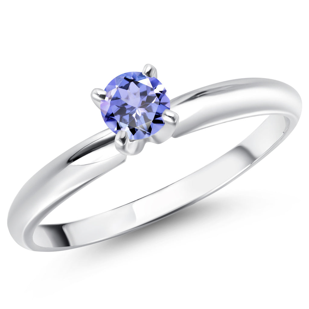 Blue Tanzanite - December_8_Ring in 14K White Gold