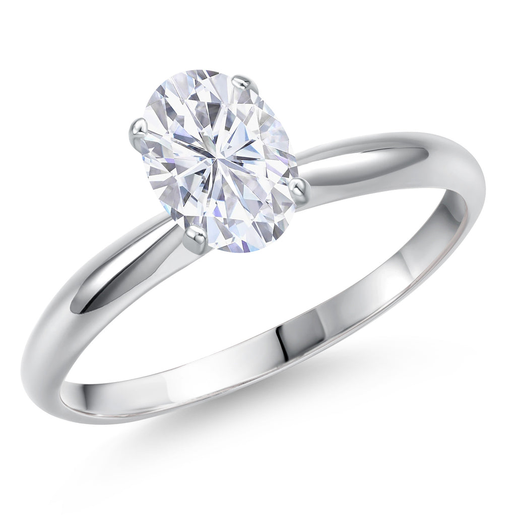 White Moissanite - April_8_Ring in 14K White Gold