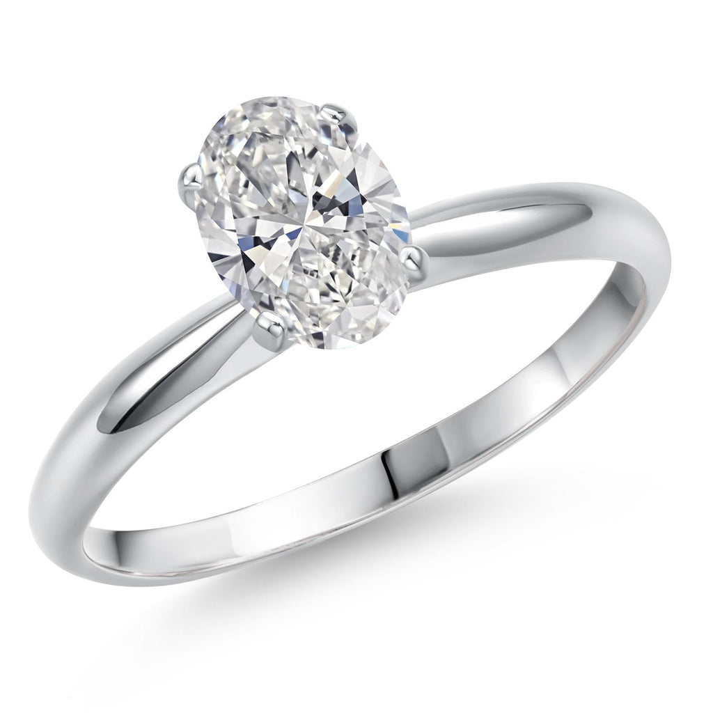 Oval Cut_1.00 Carat_6_Ring in 14K White Gold