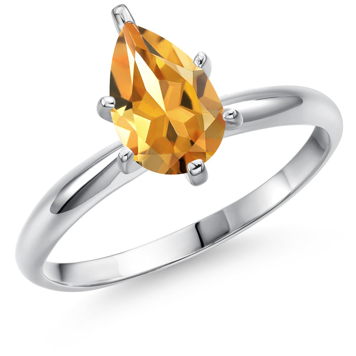 Citrine - November_5_Ring in 14K White Gold
