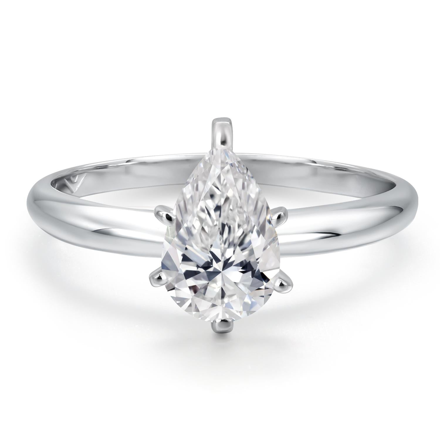 Pear Shape_Ring in 14K White Gold