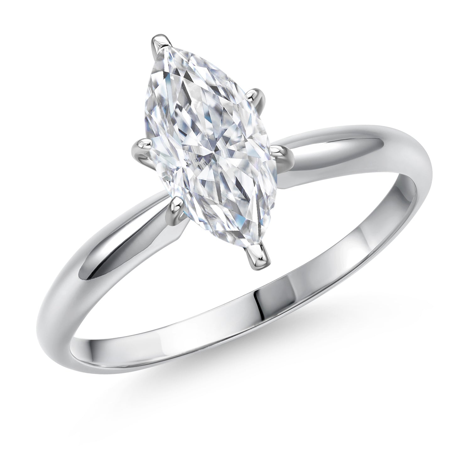 14K White Gold IGI Certified Lab Grown Diamond Solitaire Engagement Ring For Women | 1 Ct Marquise Cut | F-G Color | VS Clarity | Available In Size 5, 6, 7, 8, 9