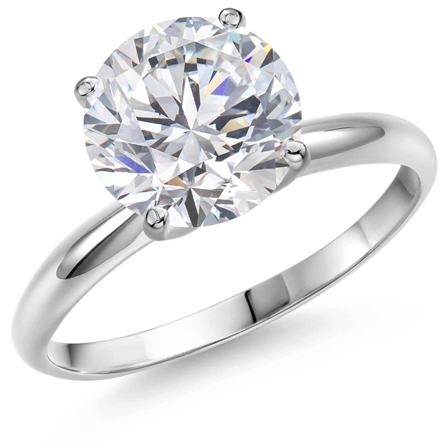 Round Cut_3.00 Carat_8_Ring in 14K White Gold
