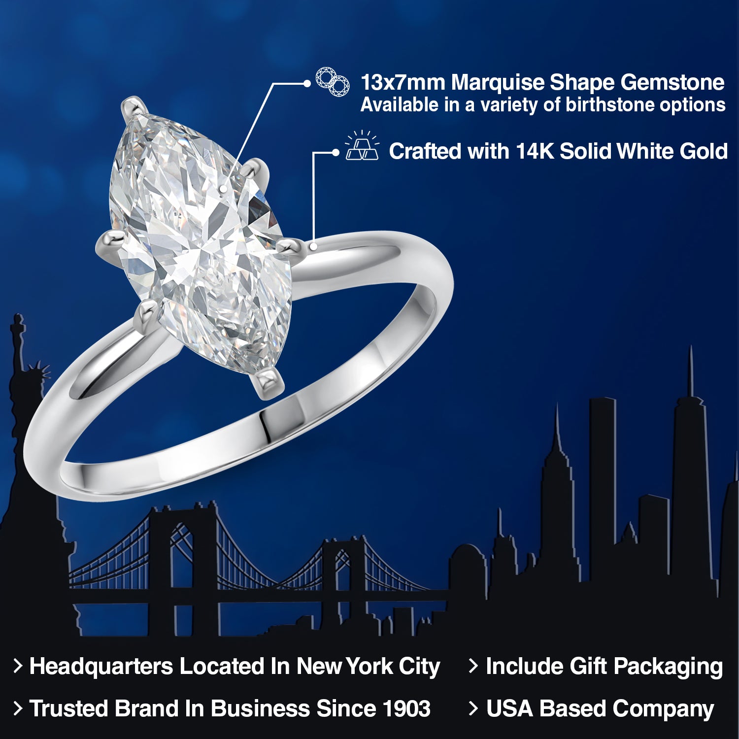 Ring in 14K White Gold