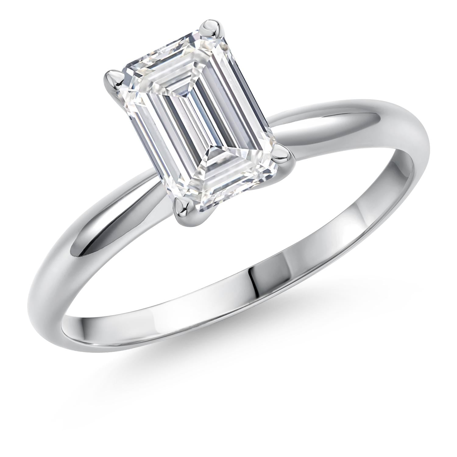 Emerald Cut_1.50 Carat_9_Ring in 14K White Gold