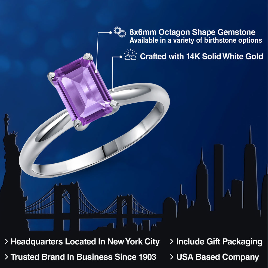 Amethyst - February_8_Ring in 14K White Gold