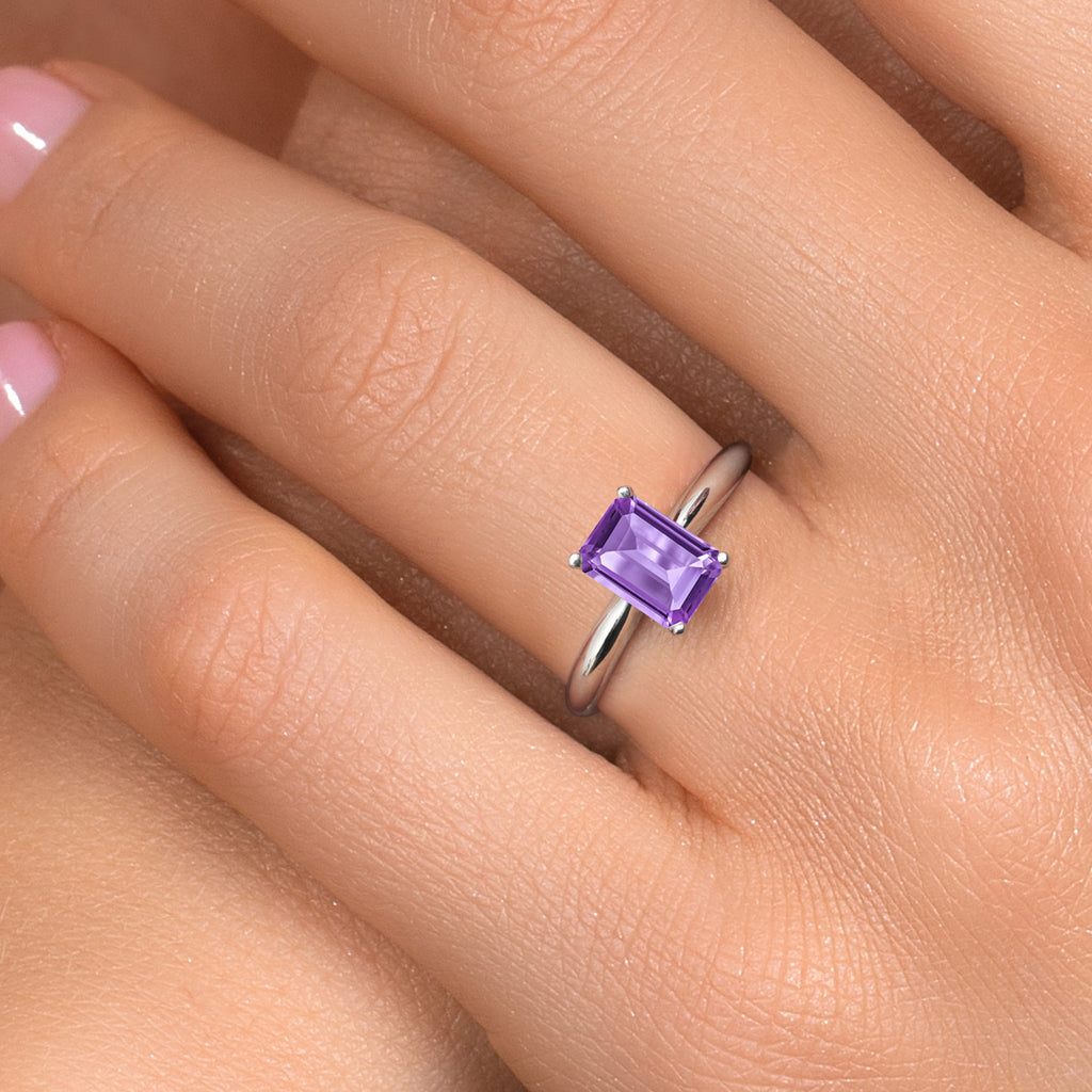 Amethyst - February_8_Ring in 14K White Gold