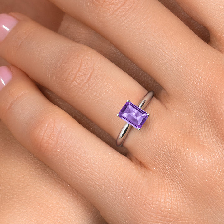 Amethyst - February_8_Ring in 14K White Gold