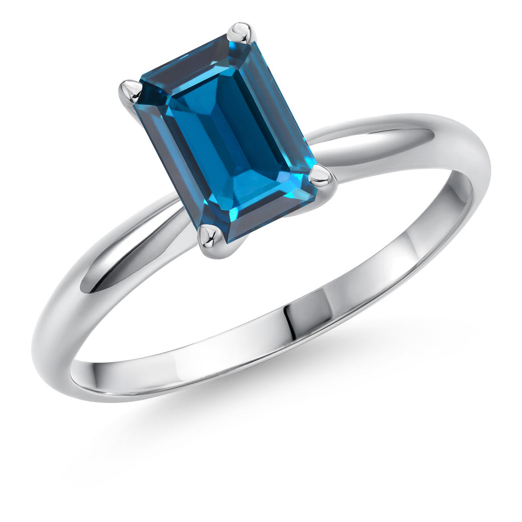 London Blue Topaz - November_7_Ring in 14K White Gold