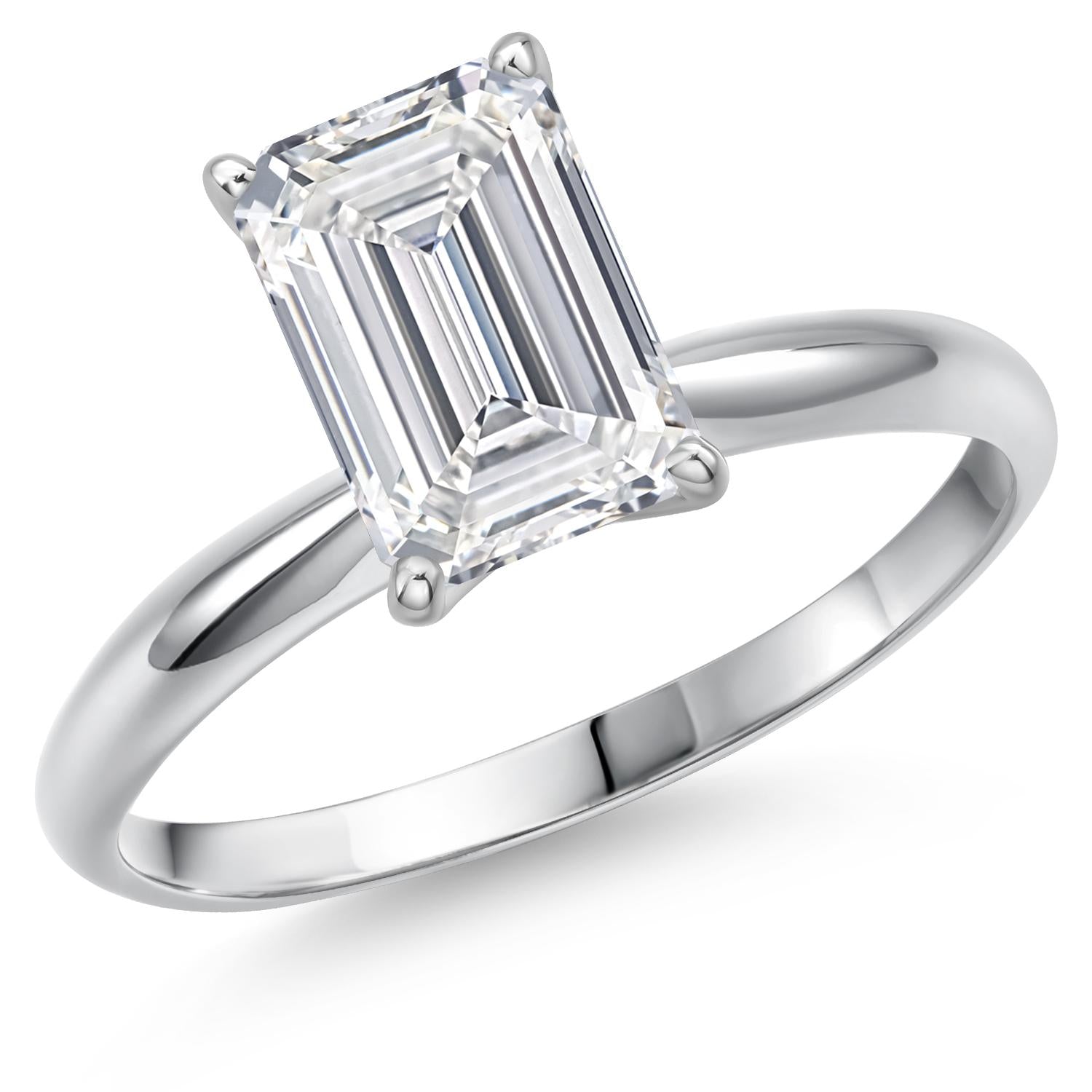Emerald Cut_2.00 Carat_8_Ring in 14K White Gold