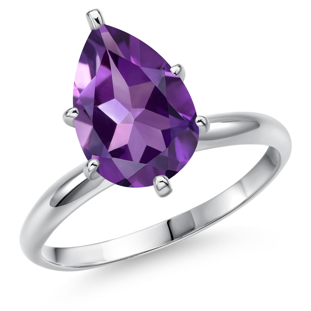 Amethyst - February_8_Ring in 14K White Gold