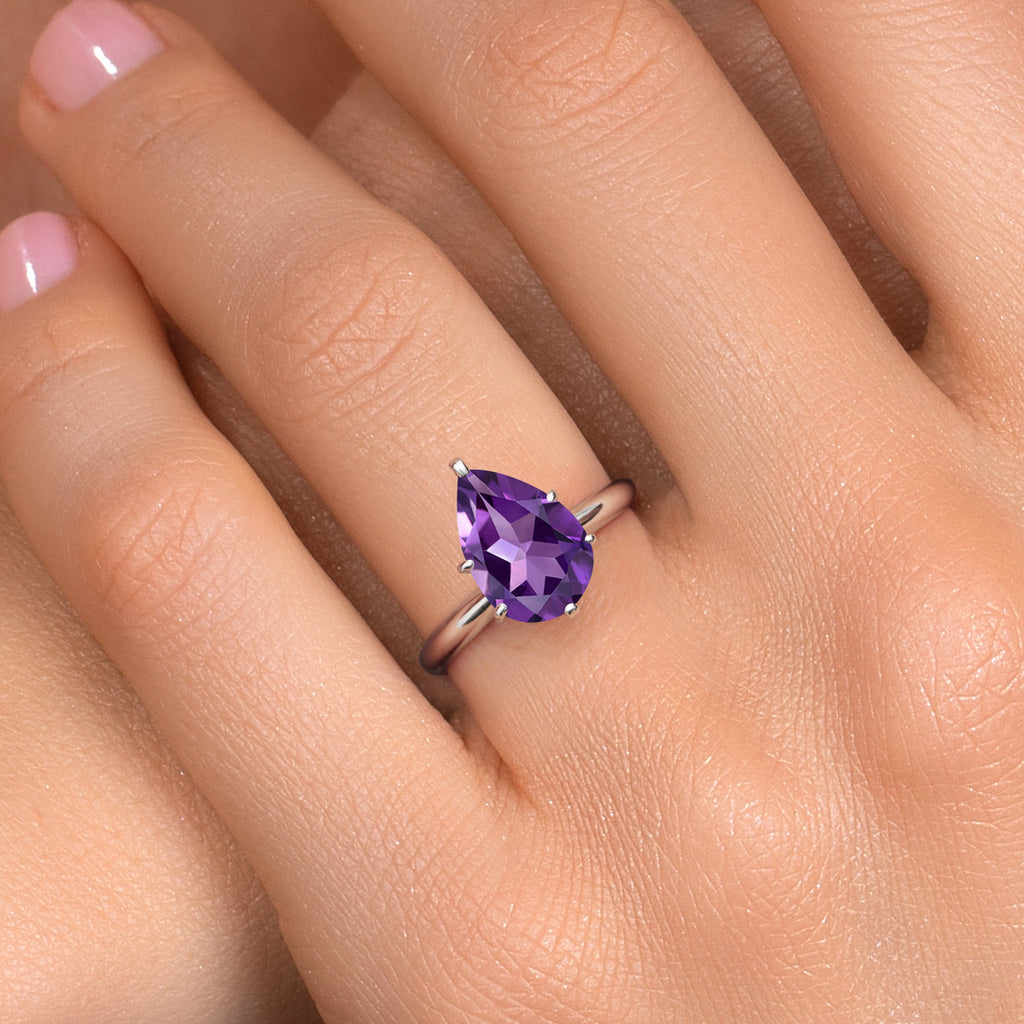 Amethyst - February_5_Ring in 14K White Gold