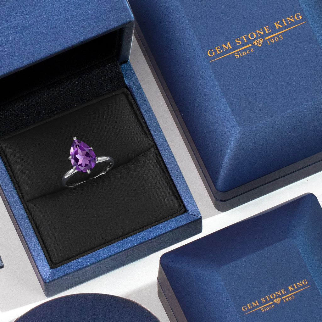 Amethyst - February_5_Ring in 14K White Gold