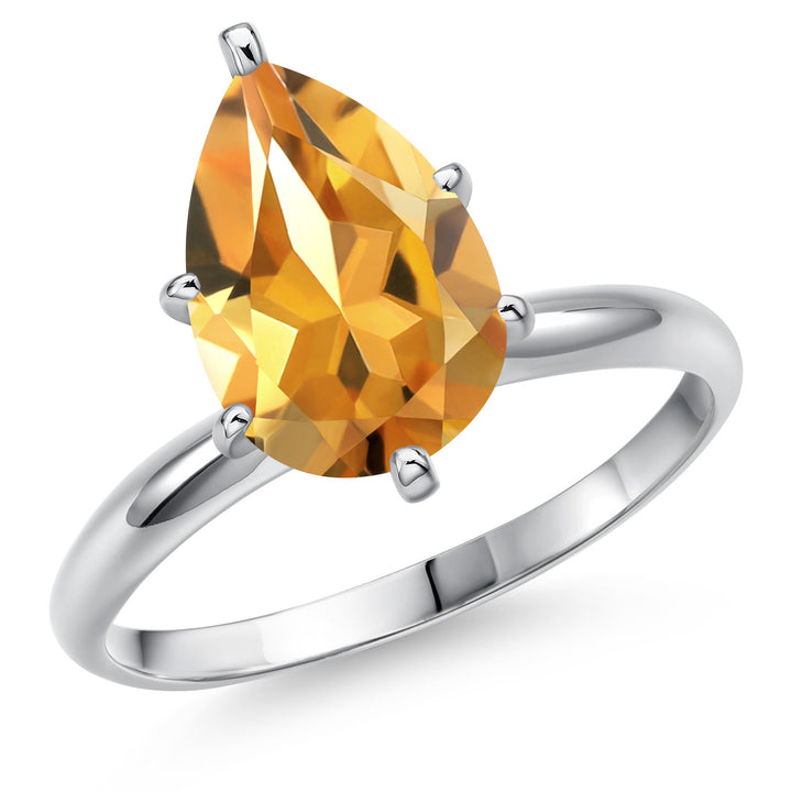 Citrine - November_5_Ring in 14K White Gold