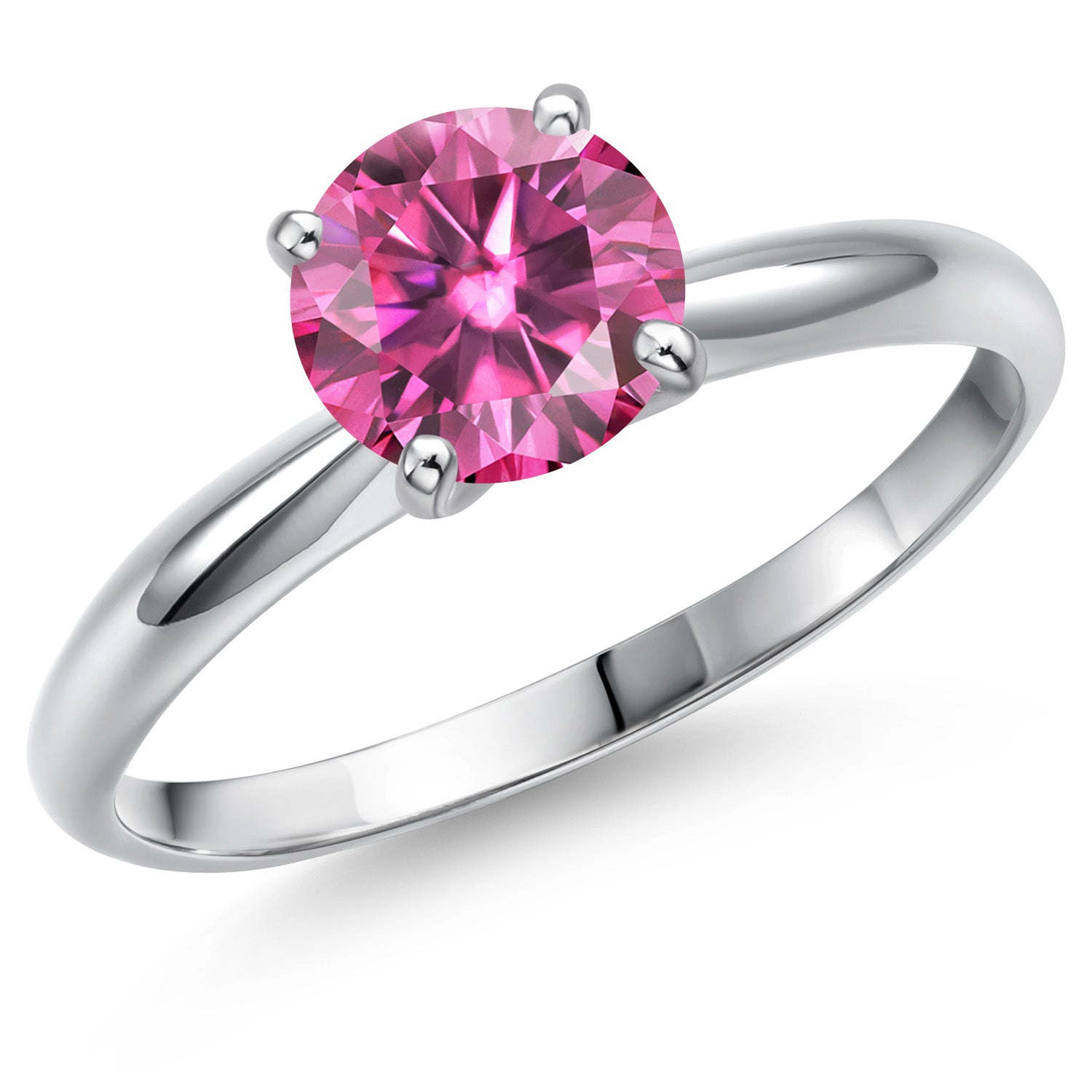 Pink Moissanite - April_6_Ring in Platinum